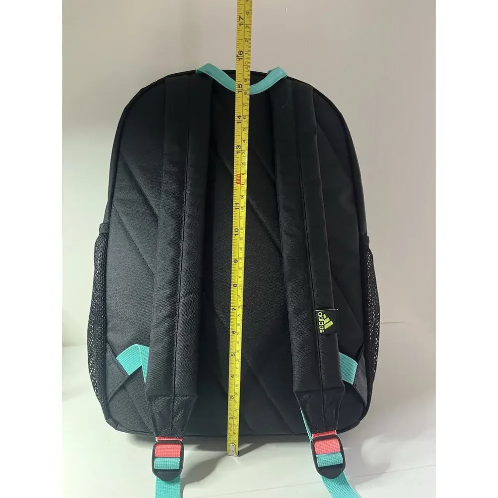 NEW NWOT ADIDAS Ready Backpack Black Multicolor Back To School Pink Blue